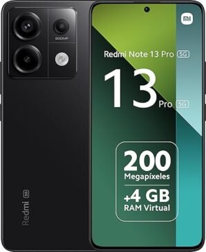 Xiaomi Redmi Note 13 Pro 5G - Smartphone de 12+512 GB, Pantalla de 6,67" AMOLED 1.5K 120Hz, Qualcomm Snapdragon 7 Gen 2, Triple cámara de hasta 200MP, Hypercharge 67W, Negro...