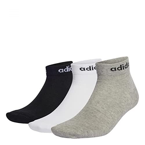 Oferta 🎉 | adidas Think Linear 3 Pairs, Calcetines, Unisex adulto, Gris (Medium Gris Oscuro Heather/White/Black), 43-45