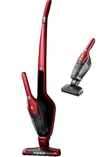 Descuento 🔥 | AEG CX7-2-45AN Aspiradora Sin Cable, Autonomía de 45 min, 18 V, 2 Velocidades, Cepillo 180º con LED, Aspiradora de Mano Especial Mascotas, Depósito de 0,5 L, Rojo