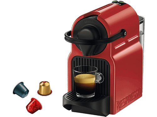 Cafetera de cápsulas – Nespresso® Krups Inissia XN1005, 1260 W, 19 Bar, 0.7 L, Calentamiento en 25 s, Apagado automático, Rojo