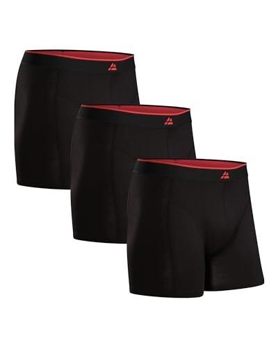 Descuento 🔥 | DANISH ENDURANCE 3 Pack Calzoncillos de Bambú para Hombre, Bóxer Ultrasuave y Transpirable, Negro, X-Large
