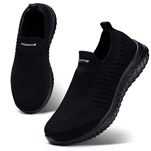 Ganga 💥 | HKR Zapatillas Slip On para Mujer Walking Shoe Espuma ViscoeláStica EláStico Todo Negro 39 EU