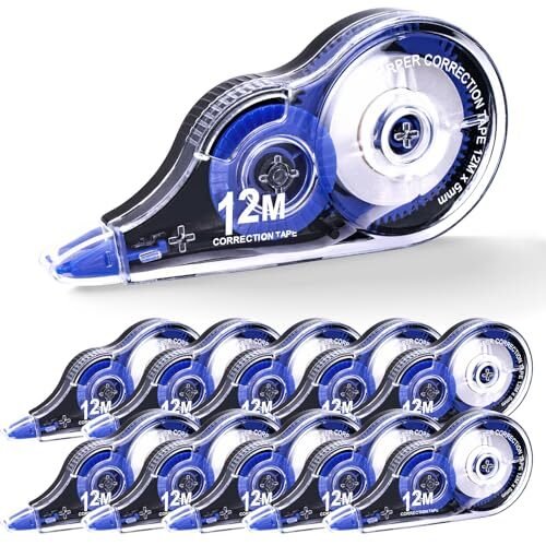 Descuento 🔥 | Jewan 10 Piezas Cinta Correctora,12m x 5 mm Cintas Correctoras Roller Pocket con Tapa Protectora,Ideal para Material Escolar y Papeleria Oficina,Útil para Borrar y Escribir de Inmediato