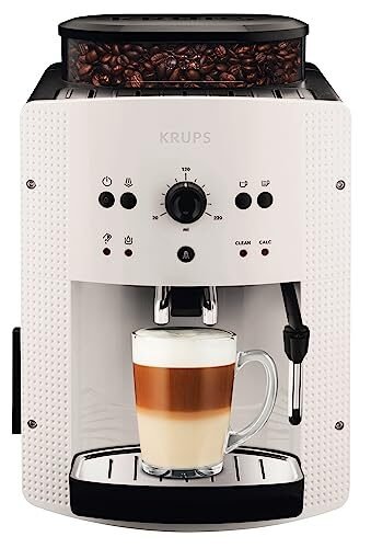 Oferta 🎉 | Krups Roma EA8105 – Cafetera superautomática 15 bares de presión, 3 niveles intensidad café, cantidad ajustable de 20 a 220ml, limpieza y descalcificación automático, molinillo integrado