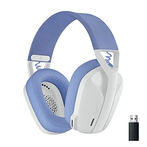 Chollo 🔥 | Logitech G435 Auriculares Inalámbricos LIGHTSPEED para Gaming – Ligeros, micrófono integrado, Batería de 18 horas, Compatibles con Dolby Atmos, Bluetooth, PC, PS4, PS5, Móvil – Blanco