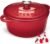 Oferta 🎉 | Overmont Olla de Hierro Fundido – Antiadherente Cacerola Holandesa de Esmaltado con Tapa – Ø26 CM Redonda Cacerola Holandesa para Cocinas de Inducción – Rojo