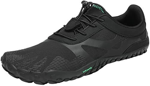 Descuento 🔥 | SAGUARO Hombre Mujer Barefoot Zapatillas de Trail Running Minimalistas Zapatillas de Deporte Fitness Zapatos Descalzos para Correr en Montaña Escarpines de Agua, Ink Black, 44 EU