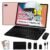 Descuento 🔥 | UJJ Tablet 10 Pulgadas Android 14 Tablet Octa-Core, 20GB RAM+128GB ROM (1TB TF), 5G+2.4G Dual Band WiFi 6, Bluetooth 5.0, 5MP+8MP, Widevine L1, HD IPS, Facciale ID, Tablet con Teclado y Raton-Oro Rosa